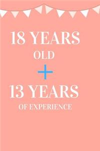 18 Years Old + 13 Years of Experience