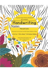 Sun and Flowers Handwriting Practice Pages Primary Notebook Print & Cursive