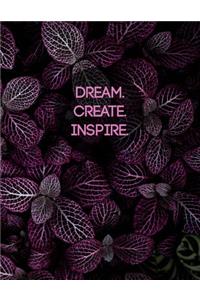 Dream. Create. Inspire. Entrepreneurs Notebook Lean Canvas Business Ideas Journal