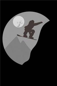Night Snowboarder Moon Snowboarding Journal