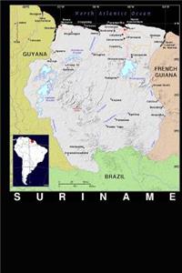 Modern Day Color Map of Suriname in Africa Journal
