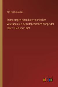 Erinnerungen eines österreichischen Veteranen aus dem Italienischen Kriege der Jahre 1848 und 1849
