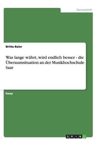 Was lange währt, wird endlich besser - die Überaumsituation an der Musikhochschule Saar