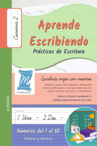 Aprende Escribiendo - Números del 1 al 50 - Prácticas de Escritura - Letra Cursiva, Nivel 2