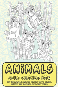 Animals - Adult Coloring Book - 200 Zentangle Animals Designs with Henna, Paisley and Mandala Style Patterns