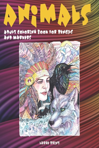 Adult Coloring Book for Pencils and Markers - Animals - Large Print