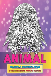 Mandala Coloring Adult - Animal - Stress Relieving Animal Designs