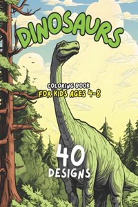 Dinosaurs Coloring Book for kids ages 4-8 years old