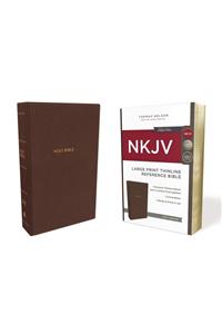 NKJV, Thinline Reference Bible, Large Print, Imitation Leather, Brown, Red Letter Edition, Comfort Print