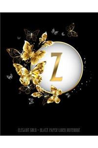 Z - Elegant Gold Black Paper Lined Notebook