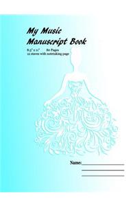 My Music Manuscript Book: Blank Music Sheets for song writing/composition practice/ 12-staves per page Manuscript Paper for Classical, Jazz, Rocks, Pop Piano Guitar Drums etc