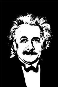 Albert Einstein Black and White Portrait - Blank Lined Notebook