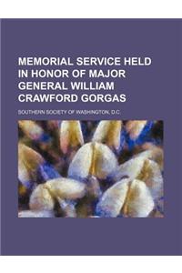 Memorial Service Held in Honor of Major General William Crawford Gorgas