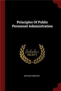 Principles of Public Personnel Administration