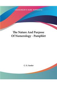 The Nature And Purpose Of Numerology - Pamphlet