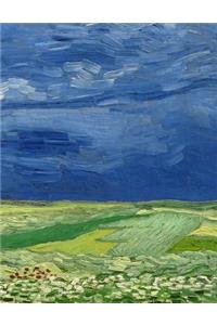 Wheatfield Under Thunderclouds, Vincent Van Gogh. Graph Paper Journal