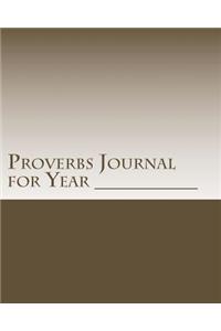 Proverbs Journal for Year __________