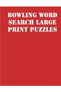 Bowling Word Search Large print puzzles