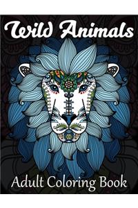 Wild Animals Adult Coloring Book
