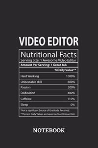 Nutritional Facts Video Editor Awesome Notebook