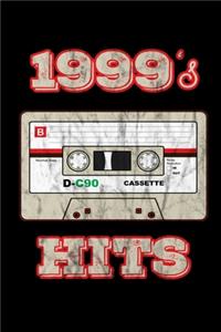 1999's Hits: Birthday Retro Cassette Gym Weightlifting Diary 6" x 9" 100 pages