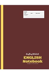 English Notebook - AmyTmy Notebook - 140 pages - 7.44 x 9.69 inch - Matte Cover