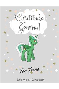 Gratitude Jorurnal For Teens - Green Unicorn with Stars