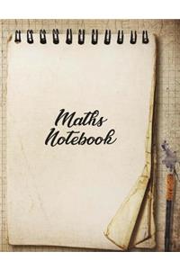 Maths Notebook: Maths Notebook: 8.5 by 11 Inches (A4)-120 pages-4x4 squares. Perfect for kids, teens and adults alike.