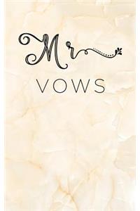 MR Vows: Vow Notebook: Blank Lined Writing Journal for Bride and Groom: Marble Design