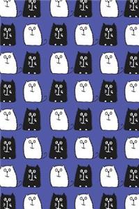 Journal Notebook For Cat Lovers Black and White Cats in a Row 10