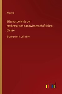 Sitzungsberichte der mathematisch-naturwissenschaftlichen Classe