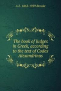 book of Judges in Greek, according to the text of Codex Alexandrinus