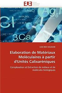 Elaboration de Matériaux Moléculaires À Partir d'Unités Calixaréniques