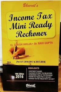 Bharat's INCOME TAX MINI READY RECKONER ,2016