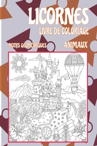 Livre de coloriage - Motifs géométriques - Animaux - Licornes