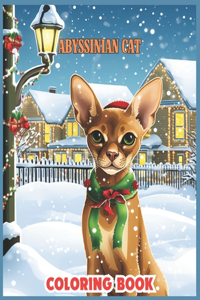 Abyssinian Cat Christmas Coloring Book