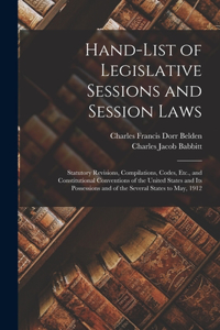 Hand-List of Legislative Sessions and Session Laws
