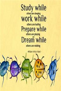 Study While Others are Sleeping Work While Others are Loafing Prepare While Others are Playing and Dream While Others are Wishing