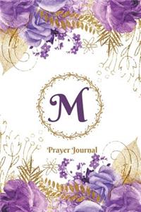 Praise and Worship Prayer Journal - Purple Rose Passion - Monogram Letter M