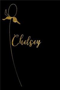 Chelsey: Personalized Writing Journal for Women - Elegant Black and Gold