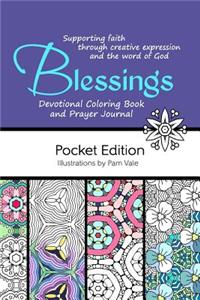 Blessings Devotional Coloring Book and Guided Prayer Journal, Pocket Edition