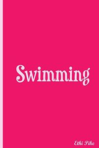 Swimming - Pink Notebook / Journal / Extended Lines / Soft Matte Cover