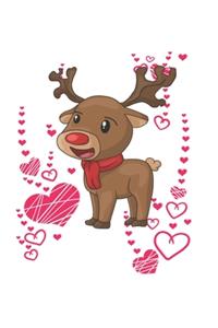 Christmas Reindeer Hearts Notebook