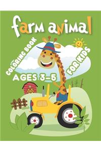 Farm Animal Coloring Book For Kids Ages 3-5