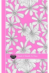 Pretty Hand Drawn Flowers Pink White Pattern