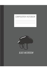 black mushroom Composition Notebook