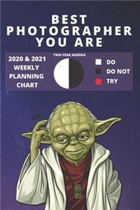 2020 & 2021 Two-Year Weekly Planner For Best Photographer Gift - Funny Yoda Quote Appointment Book - Two Year Agenda Notebook