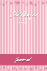 Chi Omega: Line Ruled Sorority Girls Journal - Great Present for Big or Lil Sister