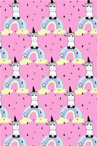 Bullet Journal Notebook Little Unicorns on Rainbows Pattern 2