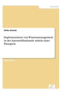 Implementation von Wissensmanagement in der Automobilindustrie mittels eines Planspiels